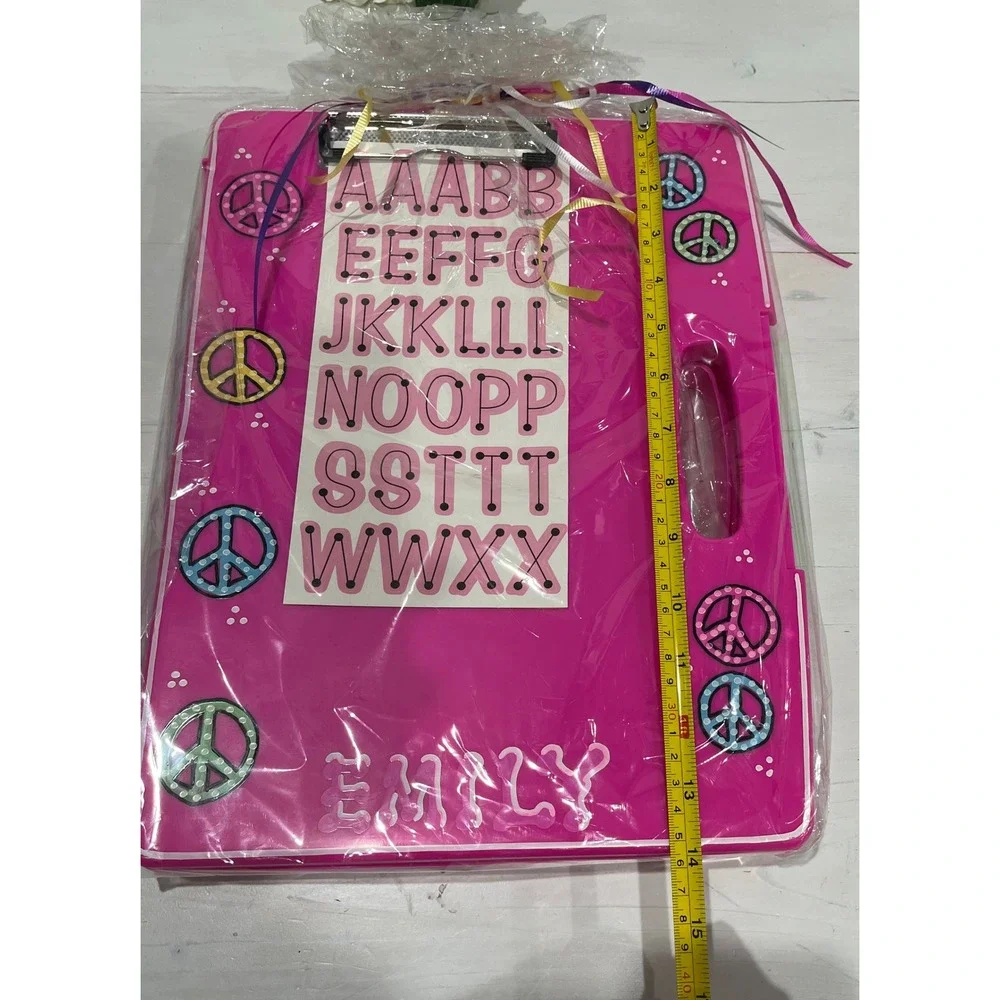 Personalized Pink Clipboard case Emily Name Peace‎ Sign Back to School Decor